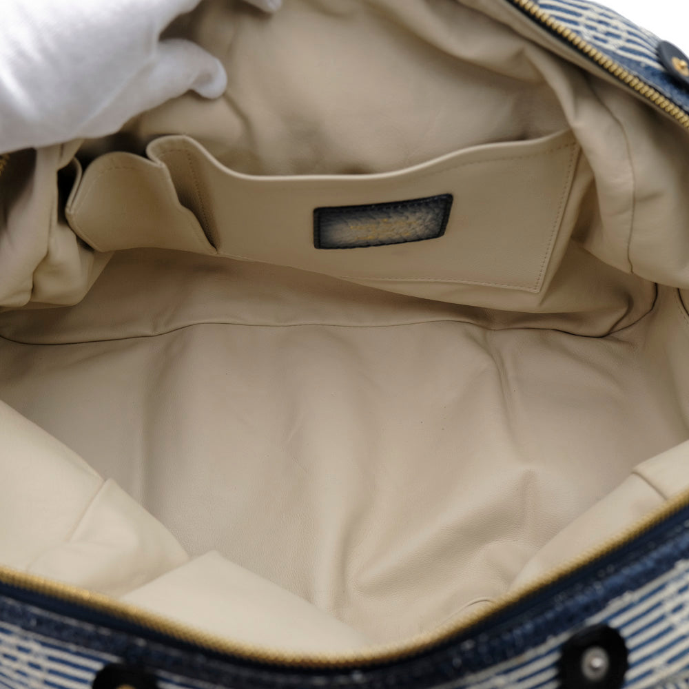 LV Demin Polka Dots Panama Bowly Canvas Navy 波士頓包 M95418