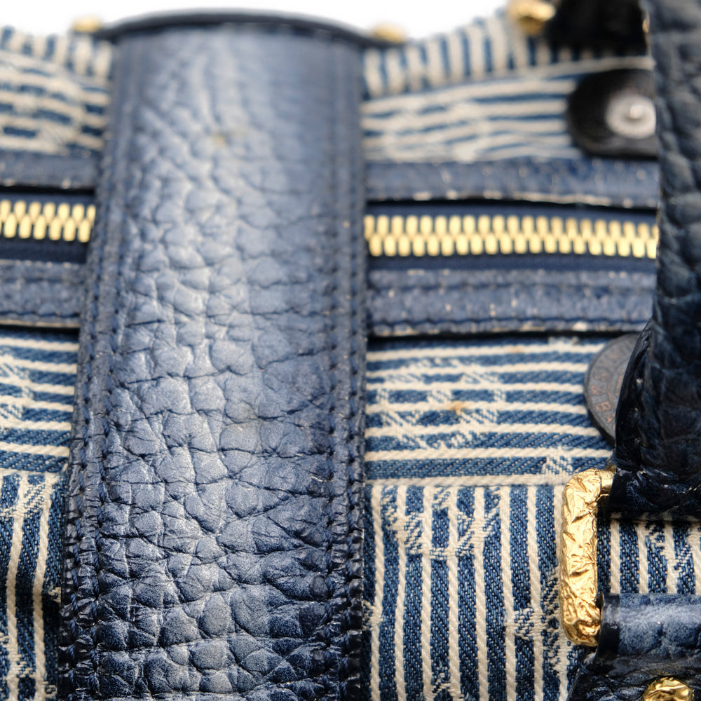 LV Demin Polka Dots Panama Bowly Canvas Navy 波士頓包 M95418