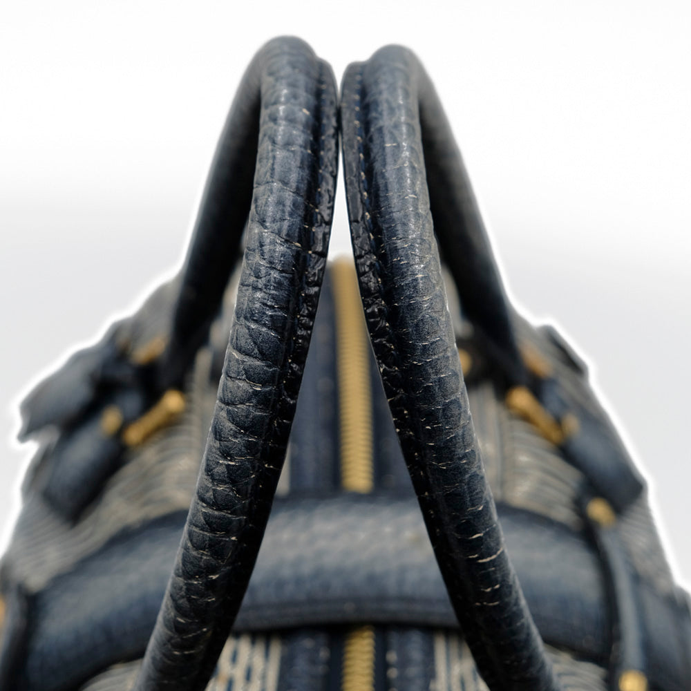 LV Demin Polka Dots Panama Bowly Canvas Navy 波士頓包 M95418